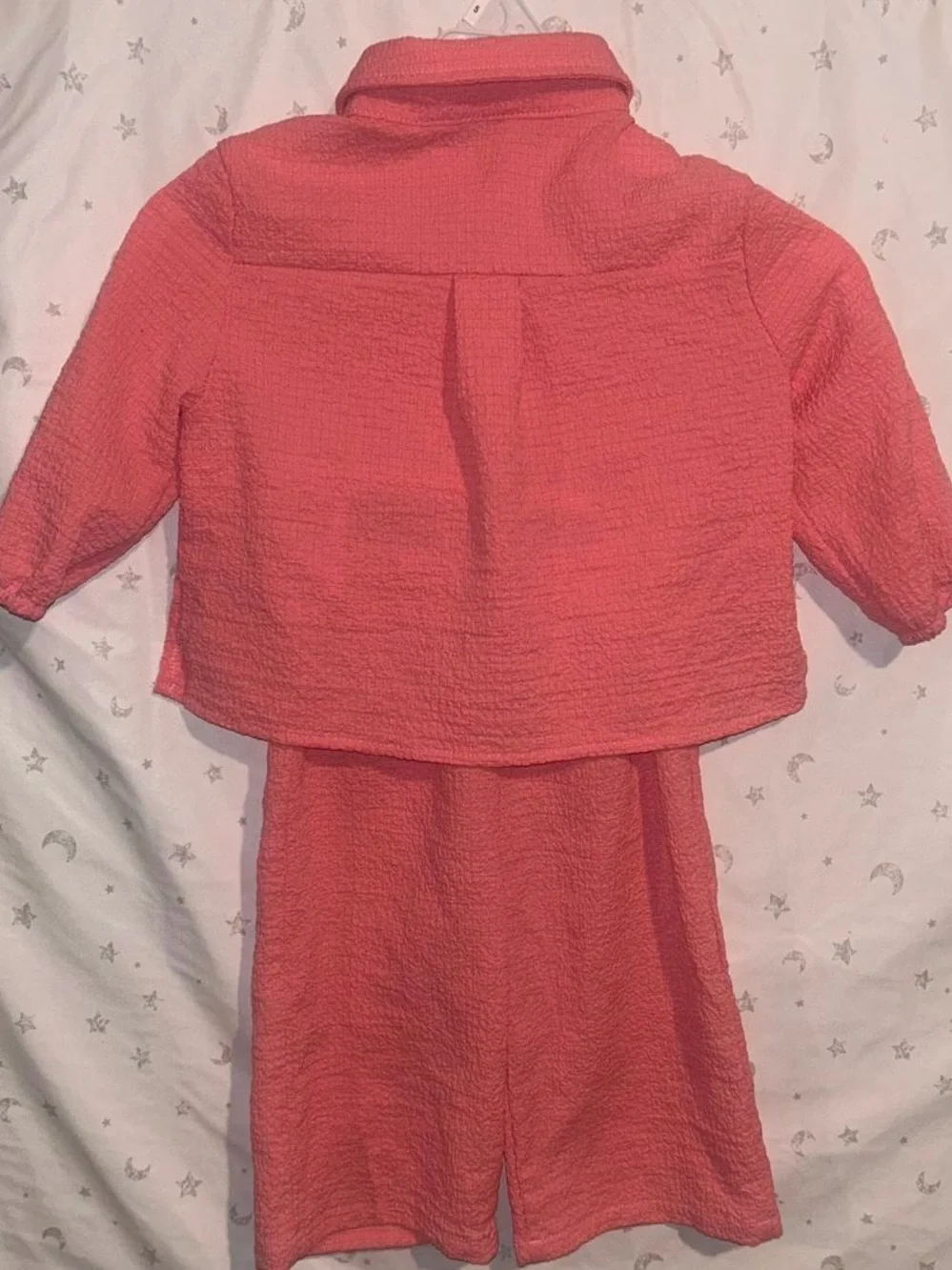 Girls Two-Piece Matching Set in Coral Pink